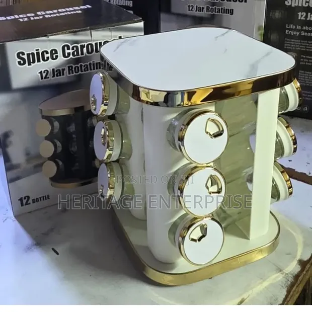 Spin Spice Rack (Stainless Steel) - 16 Jars - 1