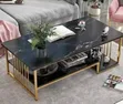 Executive Black Marble Coffee Table - 1