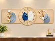 Modern 3-Piece Wall Clock with Gold Accents - 1