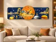 Modern 3-Piece Wall Clock with Gold Accents - 2