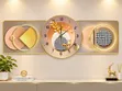 Modern 3-Piece Wall Clock with Gold Accents - 3