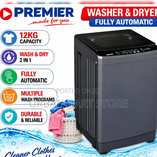 Premier 12kg Fully Automatic Top Load Washer Dryer - 1