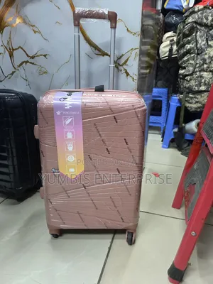 Rose Gold Small Rubber Suitcase (21")