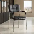 Modern Black Leather Office Reception Chairs - 3