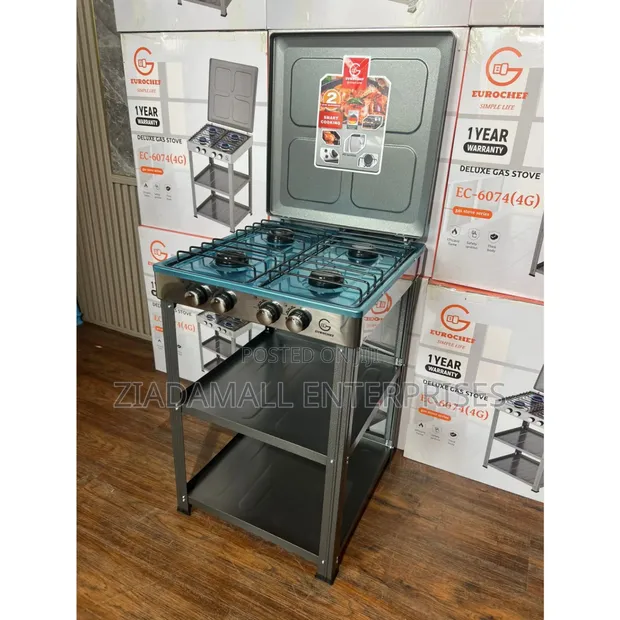 Eurochef Full Gas Standing Cooker yenye Shelves - 1