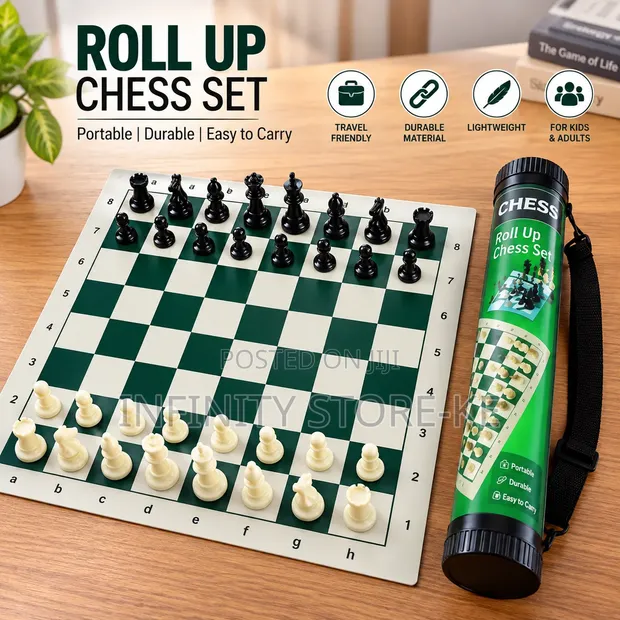 Large Roll-Up Chess Mat 50x50cm - 1