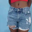 First Grade Denim Mom Shorts - White - 2