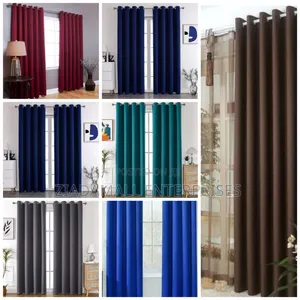 Plain Curtain Set - 3 Piece