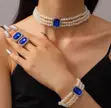 Elegant 3 Piece Pearl & Diamond Jewelry Set - 5