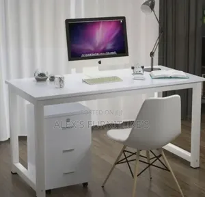 Boss Office Products All White Metal Frame Office Desk