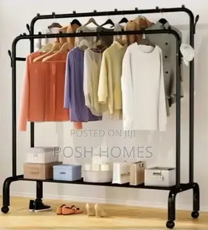 Heavy-Duty Double Rail Clothes Rack