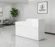 1.6m White Glossy Reception Desk - 1
