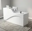 1.6m White Glossy Reception Desk - 3