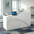 1.6m White Glossy Reception Desk - 4