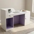 1.6m White Glossy Reception Desk - 5