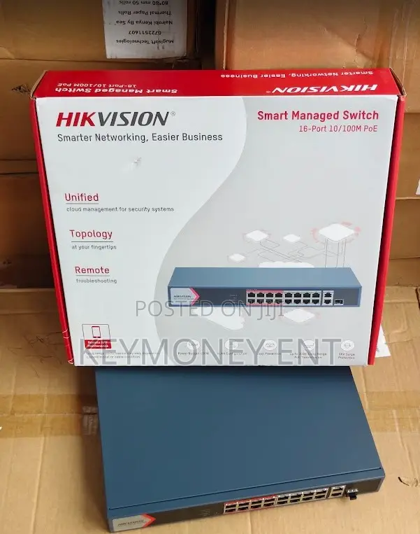 Hikvision 16-Port Smart Managed POE Switch (Up to 300m) - 1