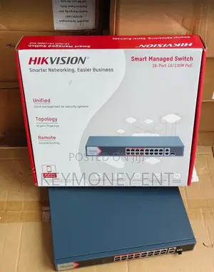Hikvision 16-Port Smart Managed POE Switch (Up to 300m)