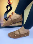 Zara Brown Suede Flat Shoes - 1