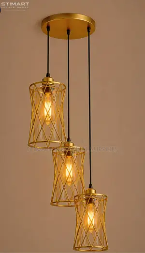 Mwanga wa Pendant wa Criss-Cross wa Dhahabu 3-kwa-1