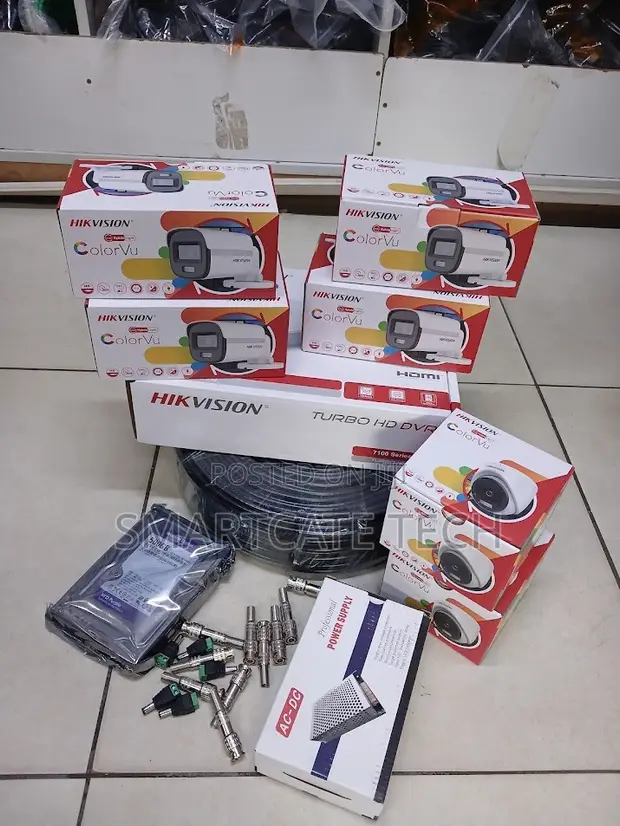 Hikvision 8 Channel CCTV Kit with 6 ColorVu Cameras - 1