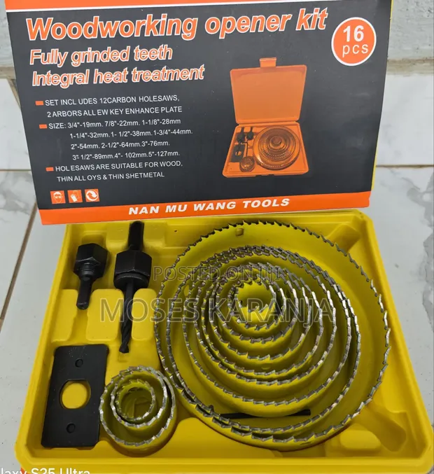 16-Piece Hole Saw Kit with Arbor & Drill Bits - 1