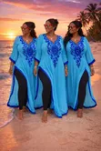 White Blue Beach Cover Up - 2