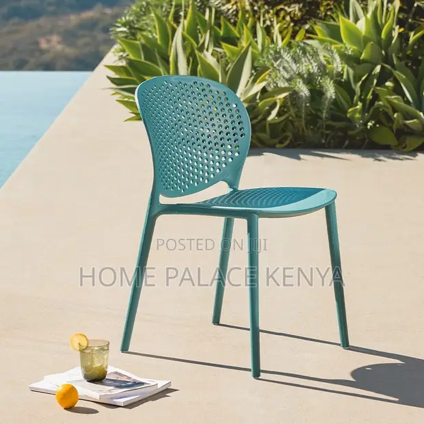 Stackable Outdoor Dining Chair - Blue - 1