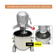 3-Speed Commercial Dough Mixer 20L Stainless Steel - 2