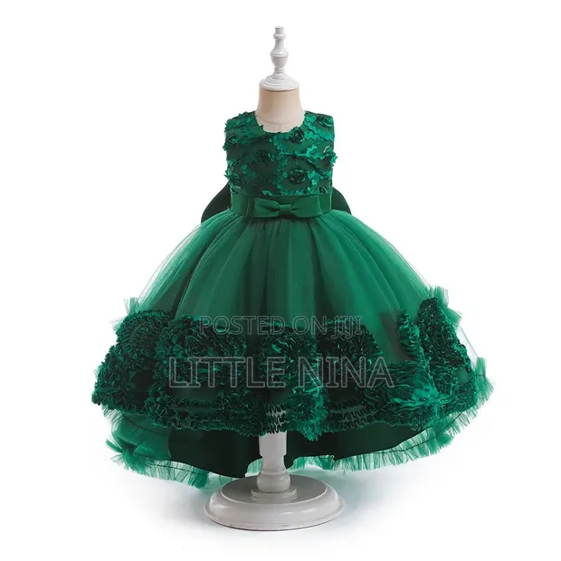 Emerald Green Kids Dress (3-8 Years) - 1