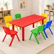 Kids Study Table - Red Plastic - 1