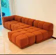Modern Fabric L-Shaped Sofa - Blue - 4