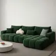 Modern Fabric L-Shaped Sofa - Blue - 5