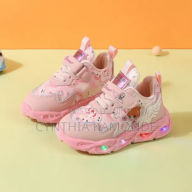Pink Purple Girls LED Sneakers - 1