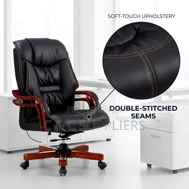 Executive Manager's Chair with Mahogany Arms - 1