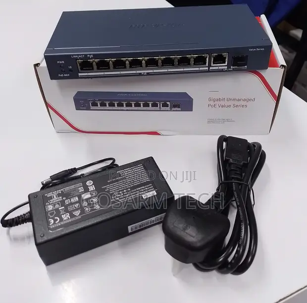 Hikvision 8-Port PoE Gigabit Switch DS-3EO510P-E/M - 1
