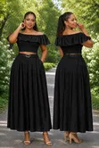 Set ya Top na Sketi ya Off-Shoulder - 4
