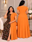 Maxi Dress yenye Mpasuo Mbele - 1