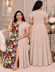Maxi Dress yenye Mpasuo Mbele - 3