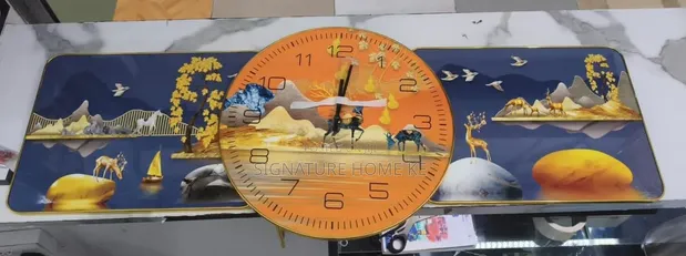 Elegant Wall Clock and Wall Art Set - 1