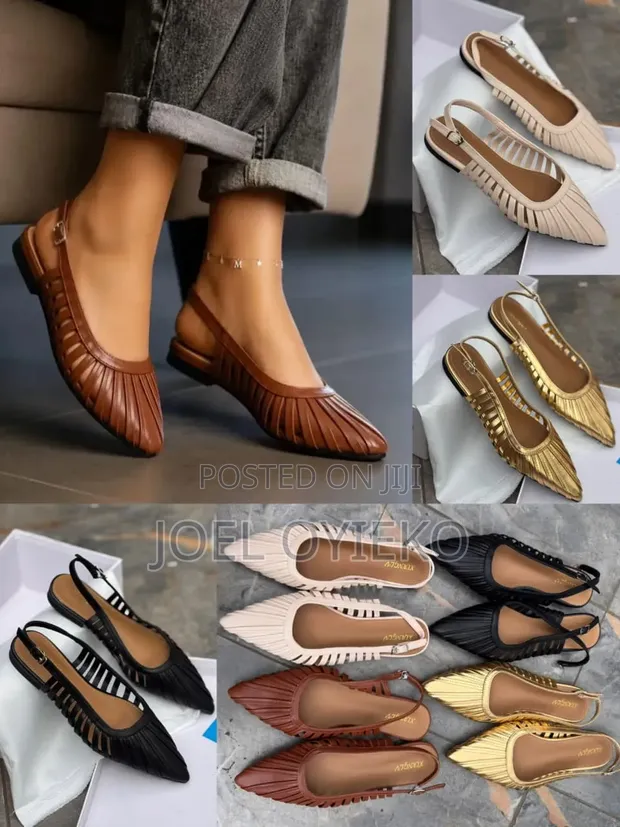La Slingback Pleated Flats - Saizi za Wanawake 40-42 - 1