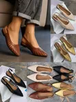 La Slingback Pleated Flats - Saizi za Wanawake 40-42 - 1