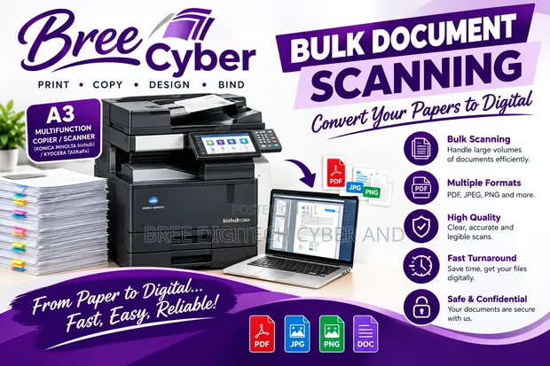 A3, A4, A5 Bulk Document Scanning Services - 1