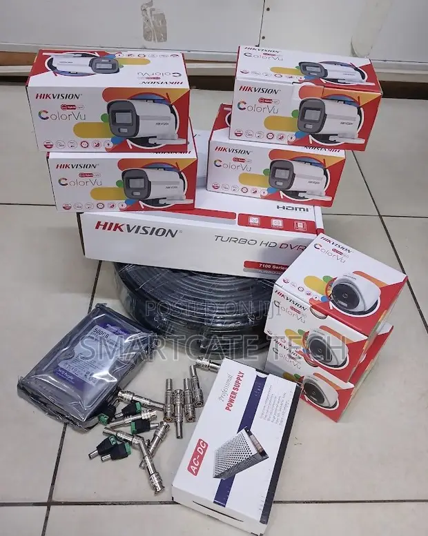 Mfumo wa Usalama wa Hikvision 8CH DVR na Kamera 6 za ColorVu - 1