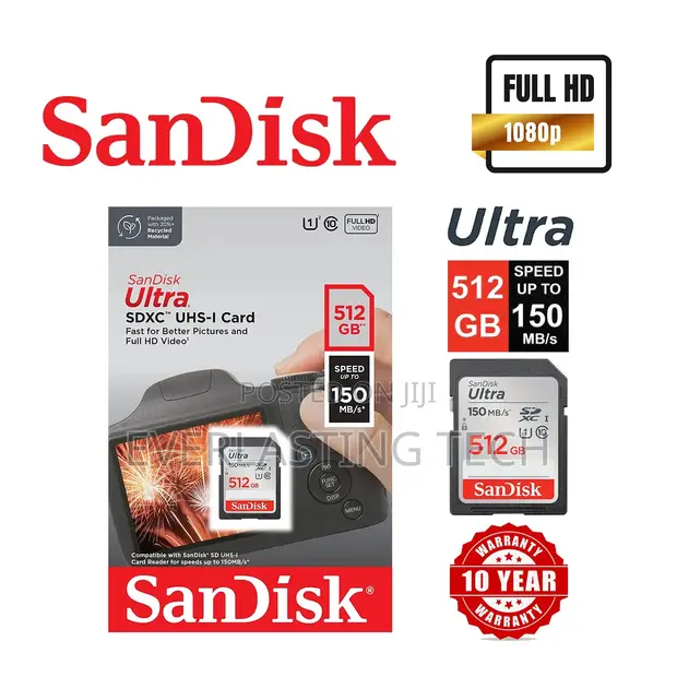 SanDisk Ultra SD Card 512GB - Up to 150MB/s Read Speed - 1