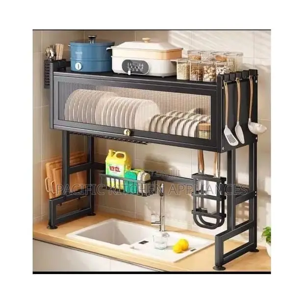 Delsoga Over-the-Sink Dish Rack - Carbon Steel - Black - 1