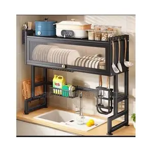 Delsoga Over-the-Sink Dish Rack - Carbon Steel - Black