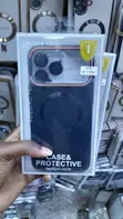 Orange-Trimmed Camera Frame Case for iPhone 17 Pro Max - 1