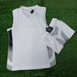 Plain White Basketball Jersey and Shorts Set - 2