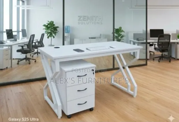 Boss Office Products Modern Office Desk with Storage Pedestal - 1
