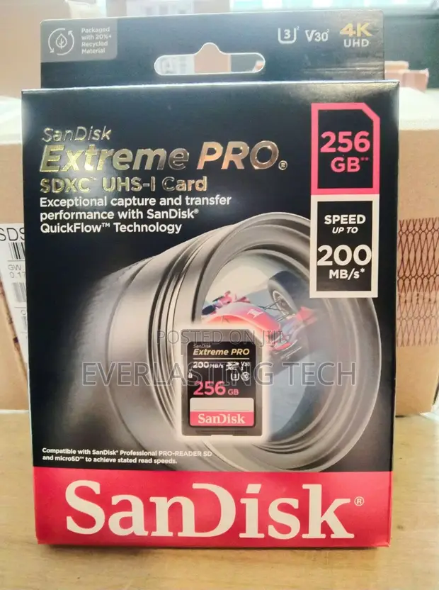 SanDisk Extreme Pro SD Card | 256GB | 200MB/s Read - 1